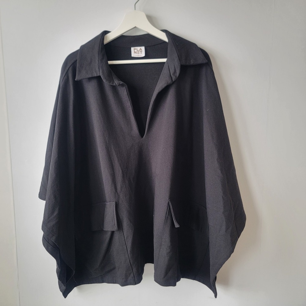 PLANET BY LAUREN G women's Rare Chic Poncho in Black One Size Fits All